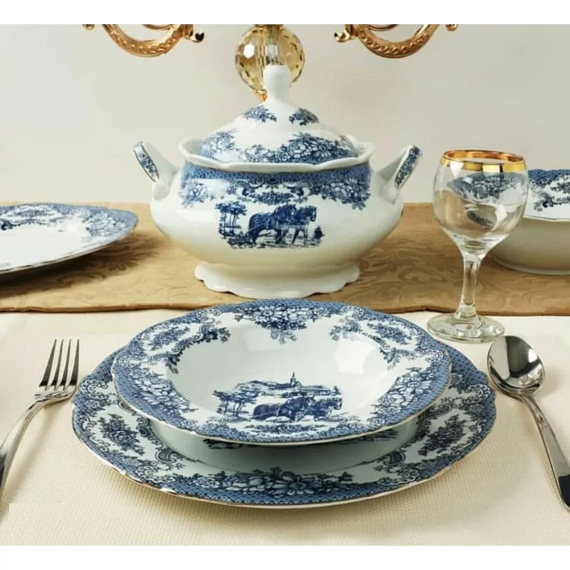 سرویس غذاخوری 102 پارچه چینی پردیس کاشان مدل ویلیج