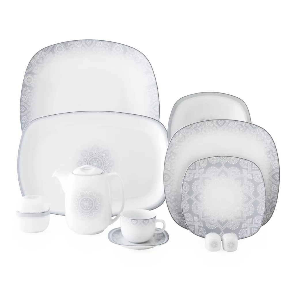 سرویس غذاخوری 98 پارچه چینی زرین ایران مدل کواترو ادلین درجه عالی