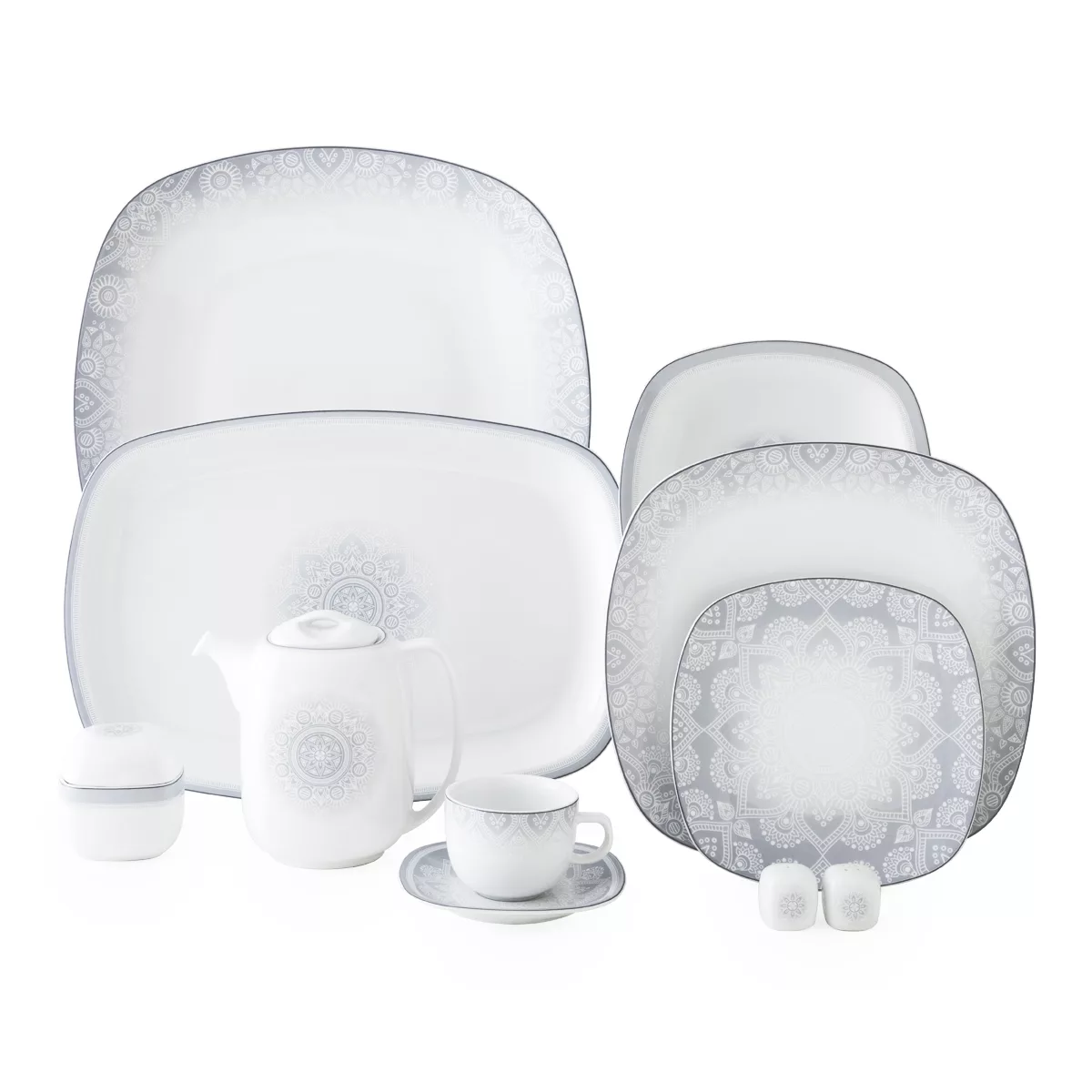 سرویس غذاخوری 98 پارچه چینی زرین ایران مدل کواترو ادلین درجه عالی