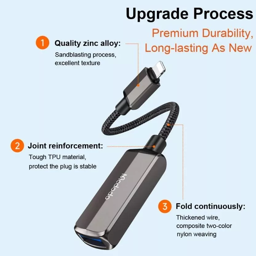 مبدل لایتنینگ به USB3.0 / لایتنینگ مک دودو مدل CA269