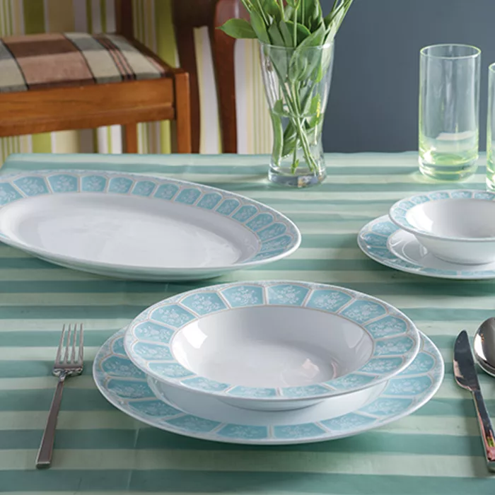 سرویس غذاخوری 29 پارچه چینی زرین ایران سری نئوکلاسیک مدل آرتمیس درجه عالی