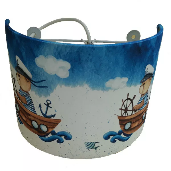 لوستر و آباژور کودک مدل ملوان کد 4021 به همراه چراغ خواب و ساعت مجموعه 4 عددی