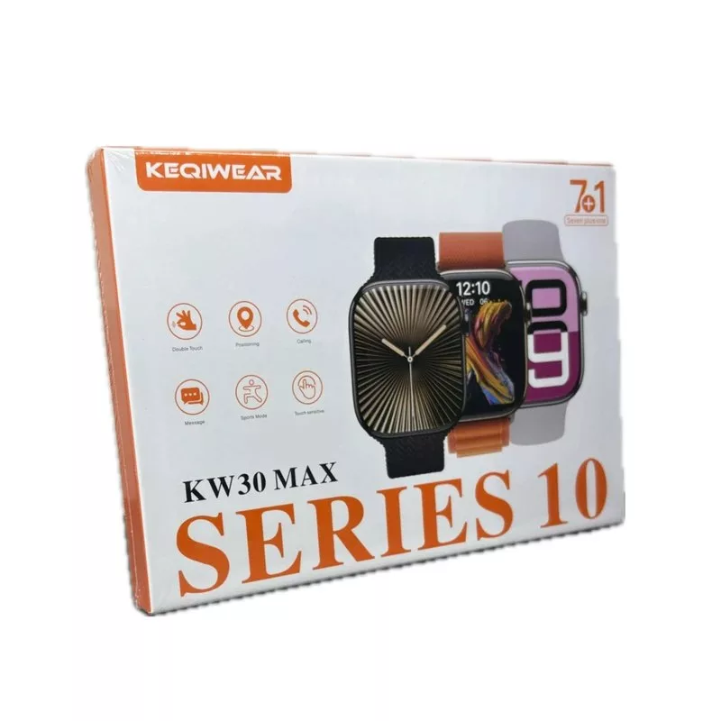 ساعت هوشمند 44میلی متری کیکویر مدل KW30 MAX همراه با 7 بند سیلیکونی