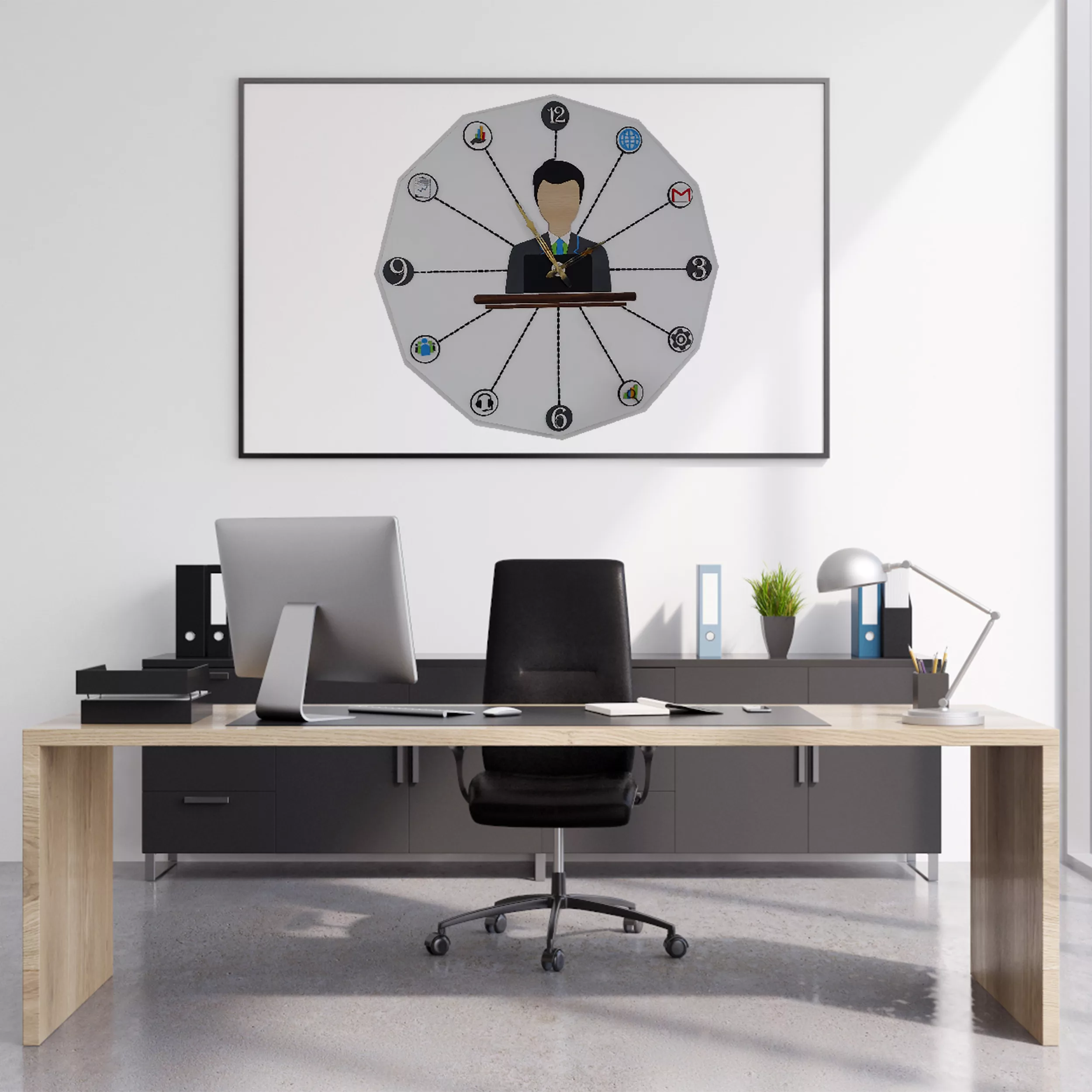 ساعت دیواری مدل المان های اداری