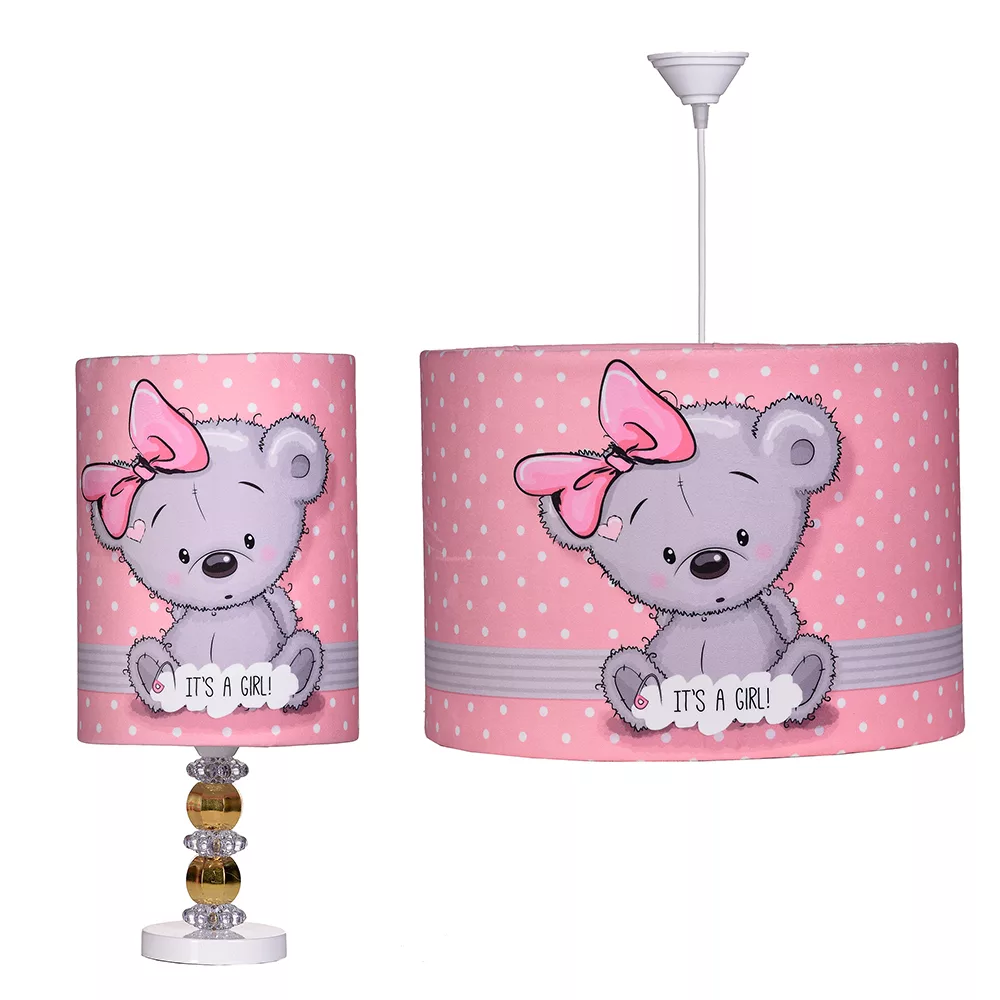 لوستر و آباژور رومیزی اتاق کودک مدل خرس