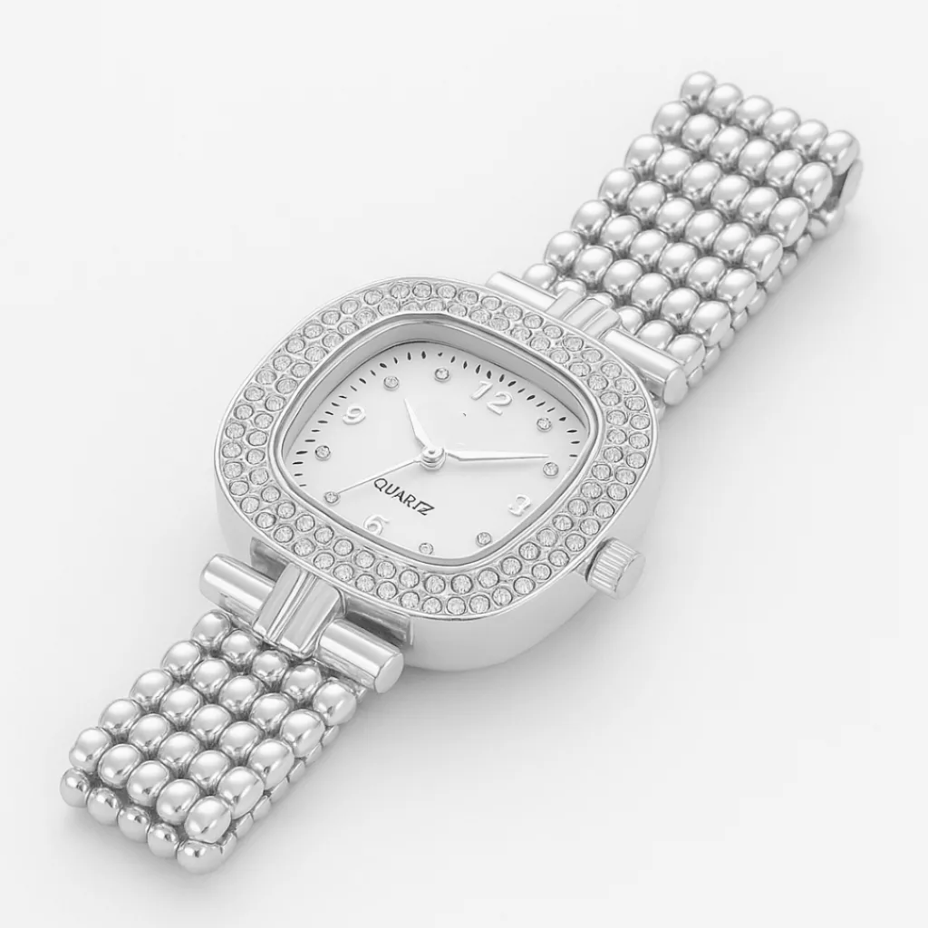 ساعت مچی عقربه‌ای کوارتز زنانه مدل اسپرت مینیمال بند طرح بافت کد ۲