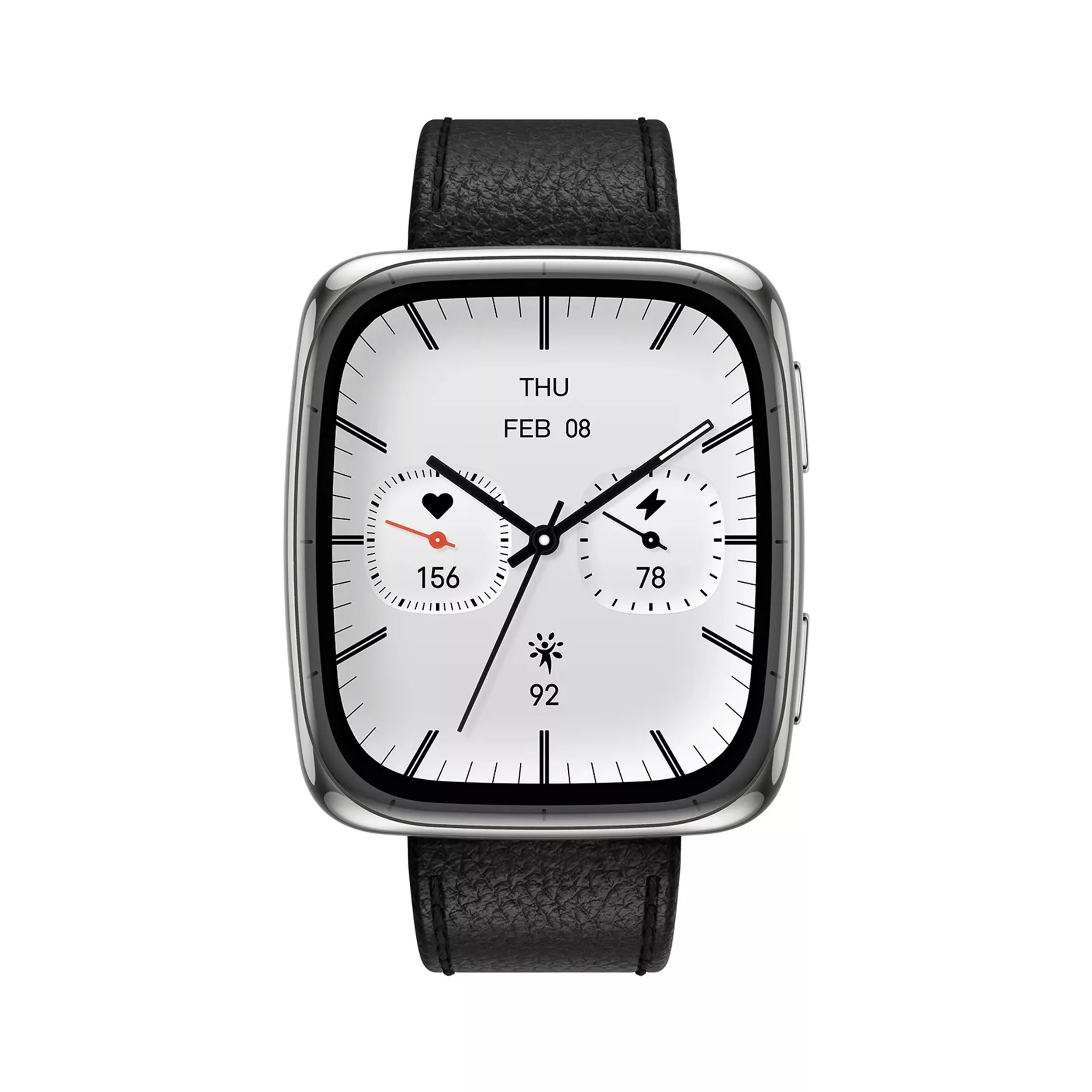 ساعت هوشمند 43 میلی متری امیزفیت مدل Active 2 Square با بند چرمی