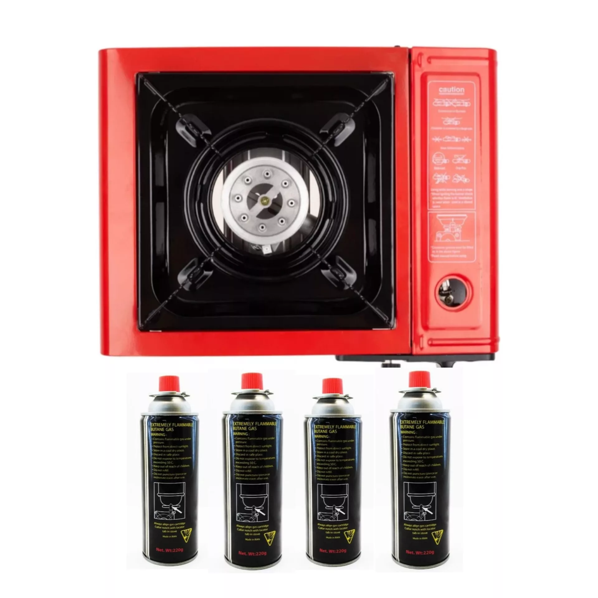 اجاق سفری مدل آویژه صنعت به همراه 4 عدد کپسول