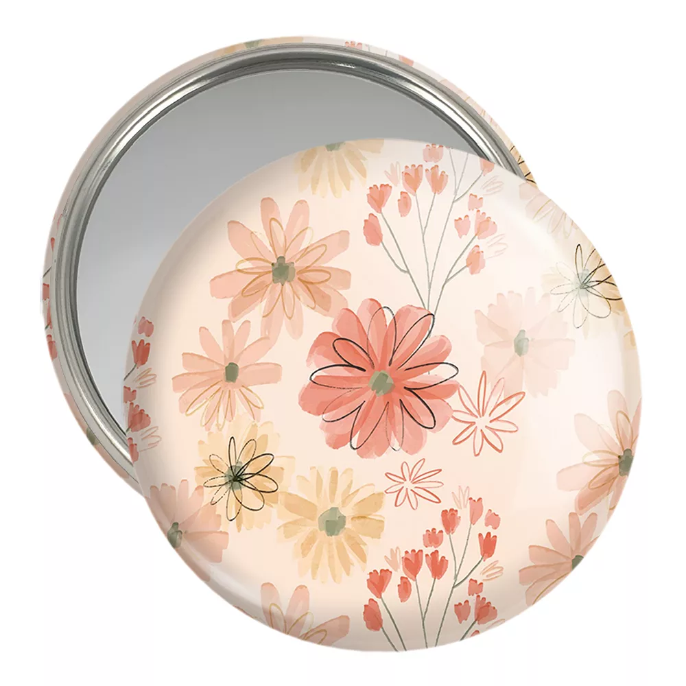 آینه جیبی خندالو مدل گل گلی کد 29032