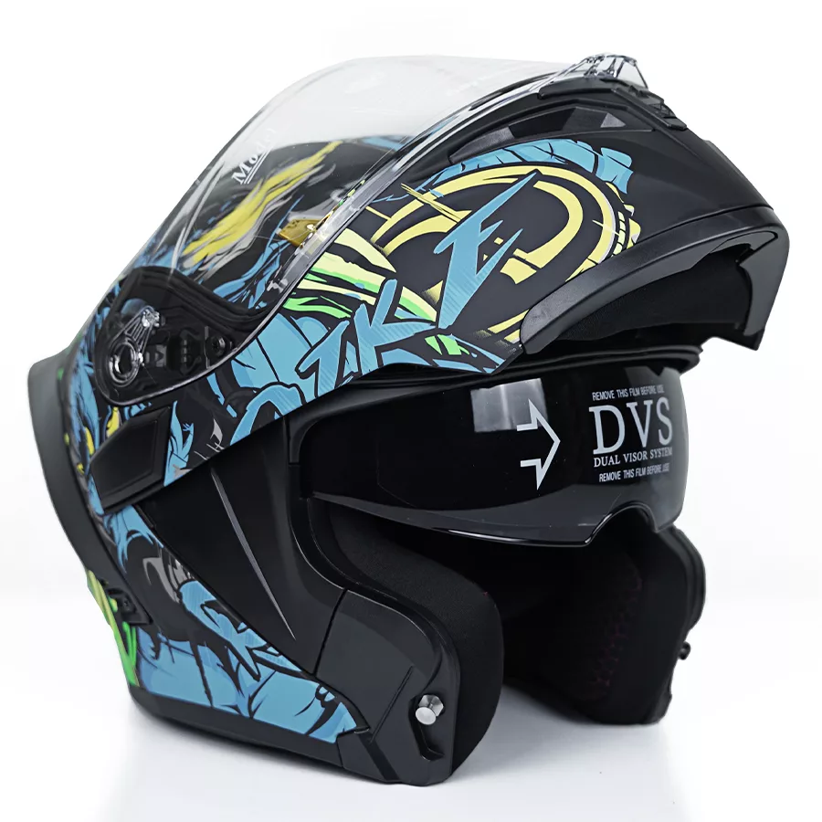 کلاه کاسکت فک متحرک کایک مدل 772 طرح Blue Thunder God