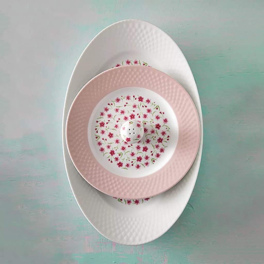 سرویس غذاخوری 28 پارچه چینی زرین ایران سری رادیانس مدل فلورال درجه یک