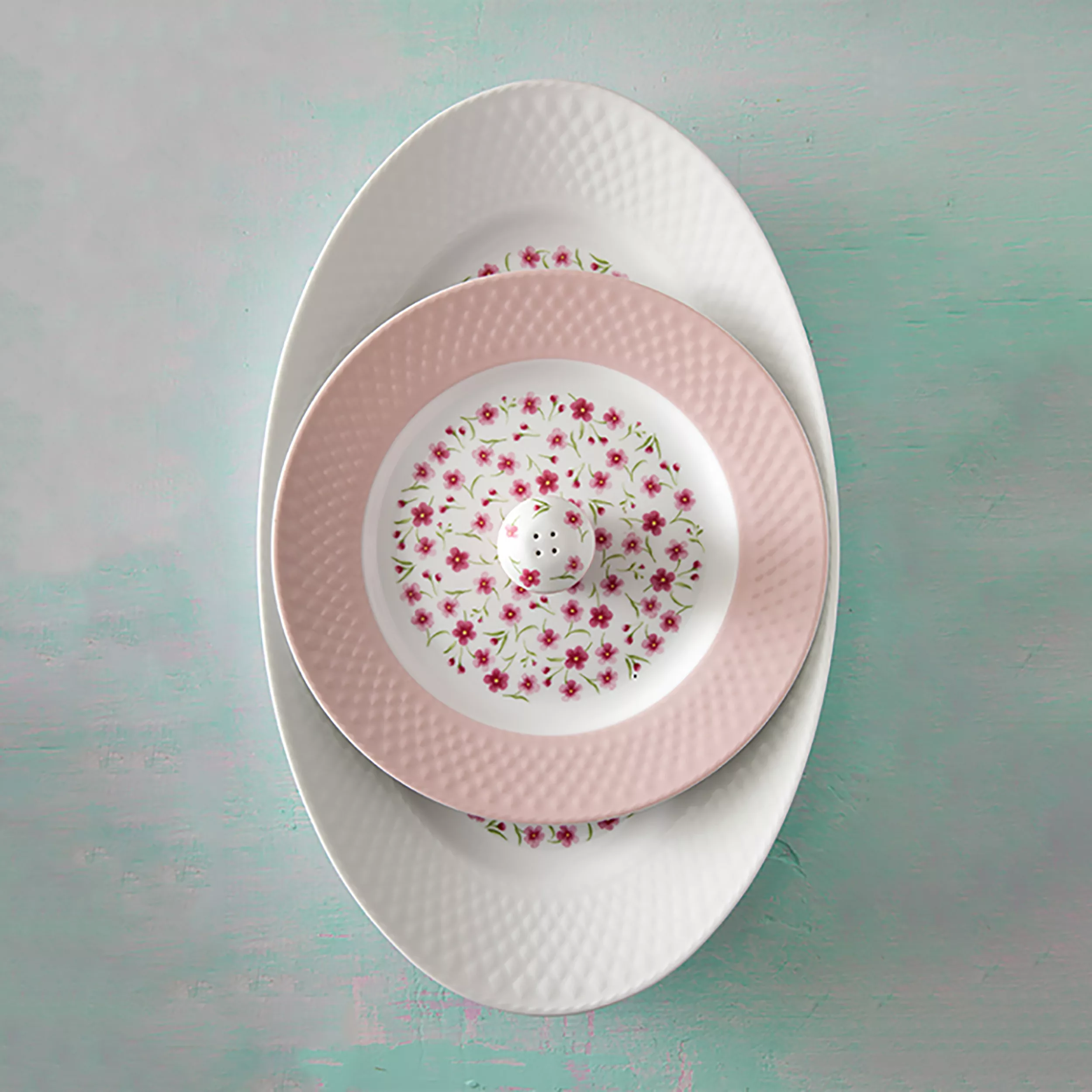 سرویس غذاخوری 28 پارچه چینی زرین ایران سری رادیانس مدل فلورال درجه یک