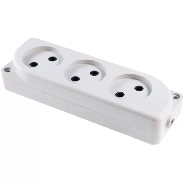 چندراهی برق وحدت الکتریک مدل پریز سه خانه بدون کابل و کلید