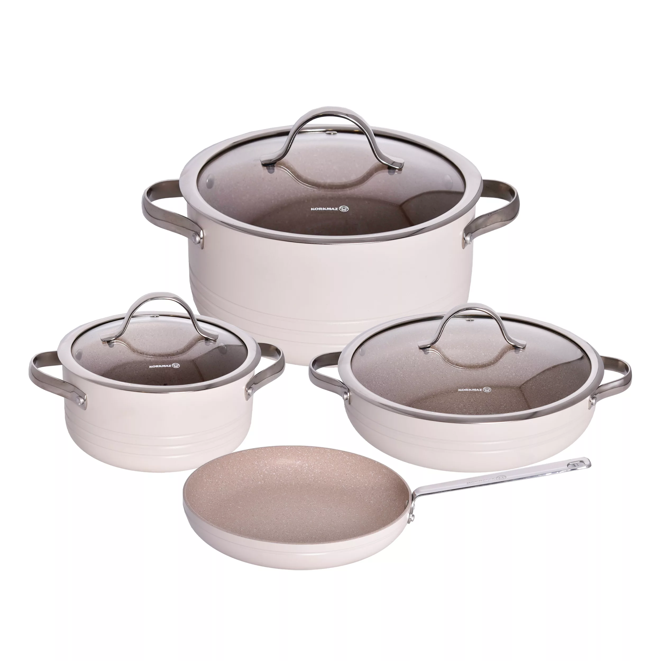 سرویس قابلمه و تابه گرانیتی 7 پارچه کرکماز طرح Linea کد 2619