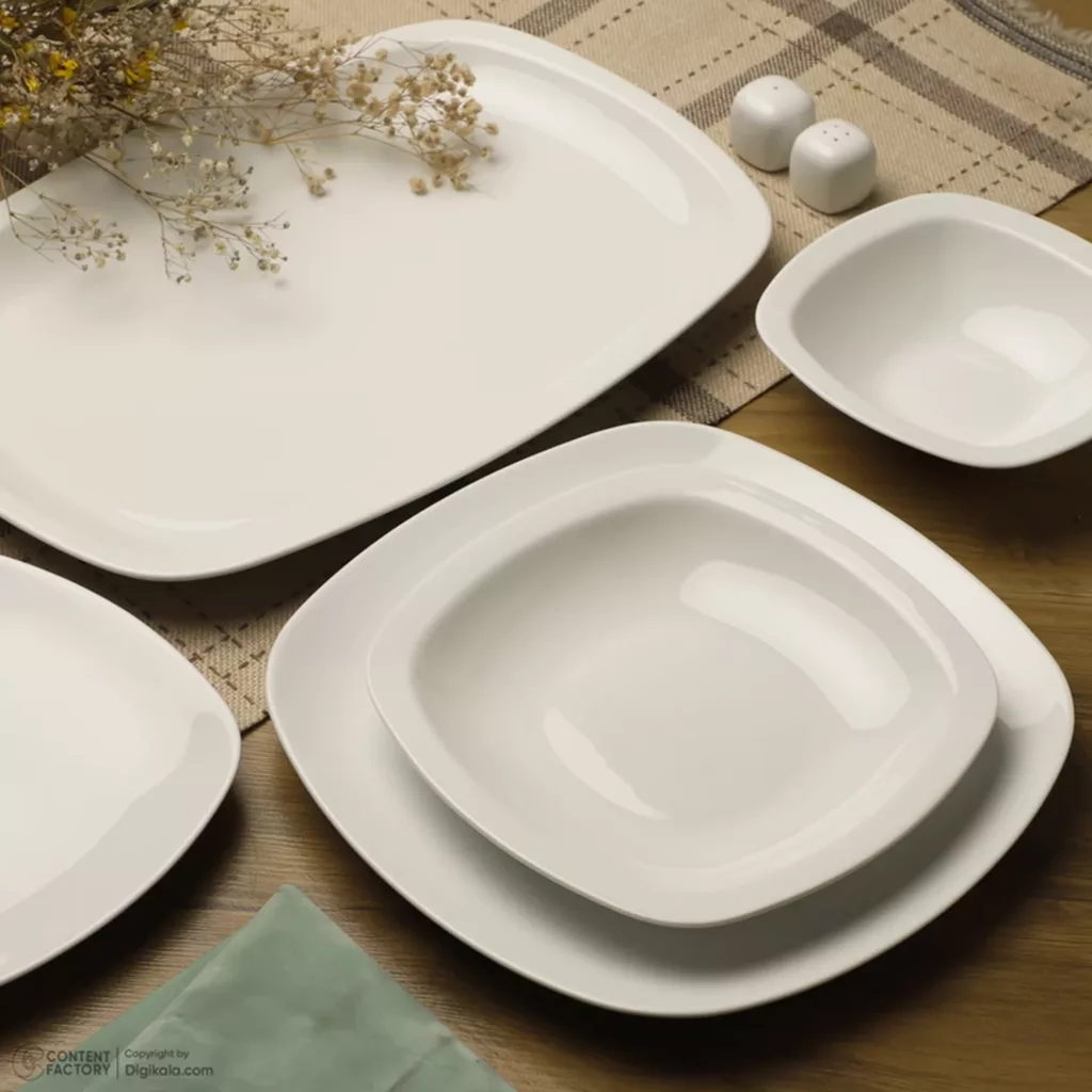 سرویس 27 پارچه چینی زرین ایران مدل کواترو سفید درجه عالی