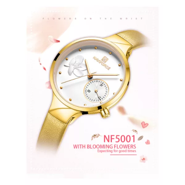 ساعت مچی عقربه ای زنانه نیوی فورس مدل NF5001 GWY
