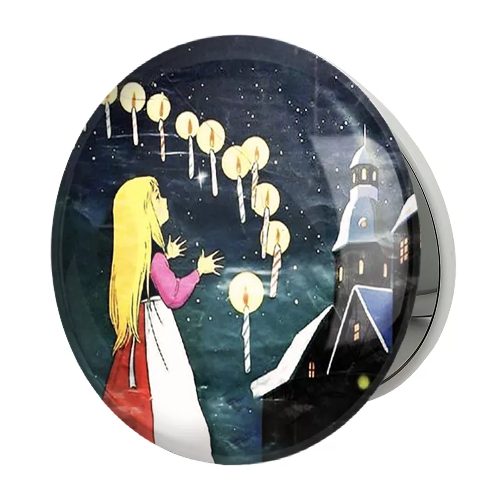 آینه جیبی خندالو طرح نوستالژی مدل تاشو کد 29156