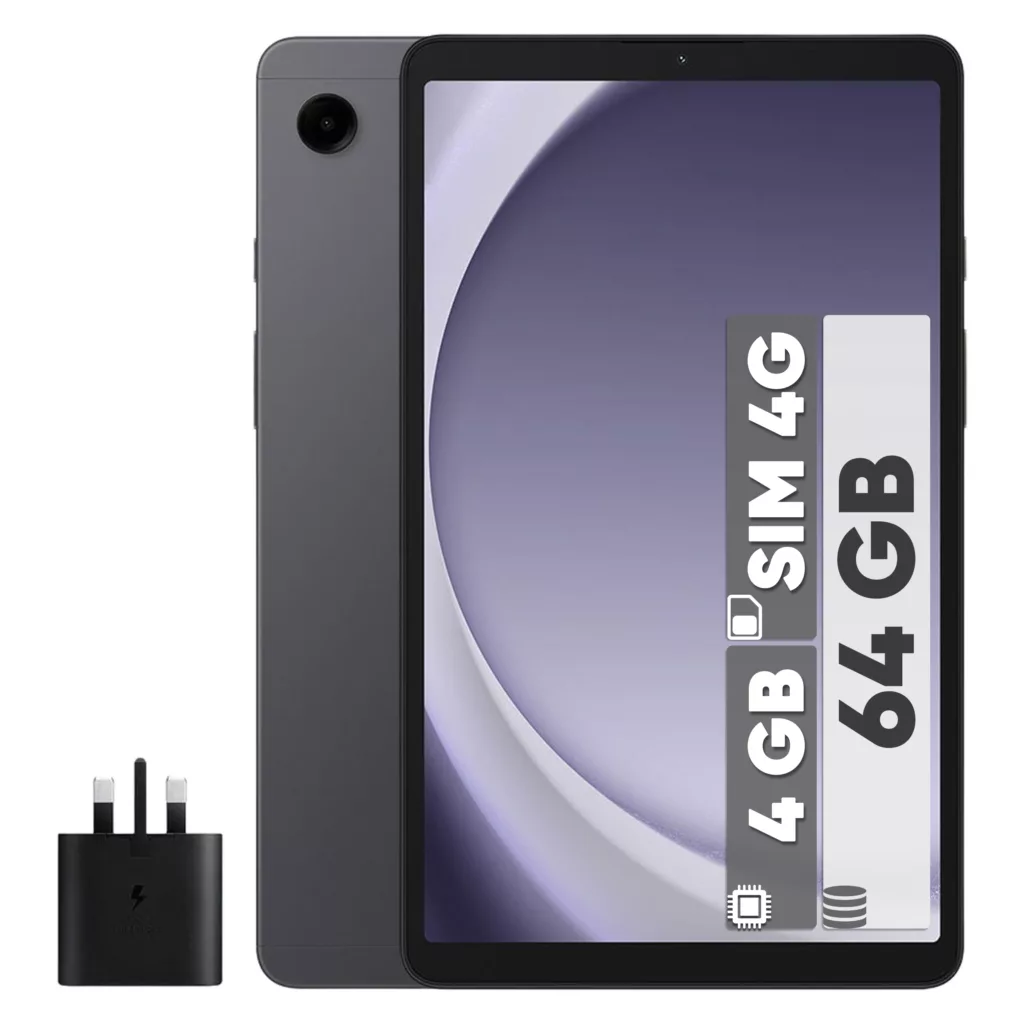 تبلت ۸.۷ اینچ سامسونگ مدل Galaxy Tab A9-4G ظرفیت 64 گیگابایت و رم 4 گیگابایت به همراه شارژر