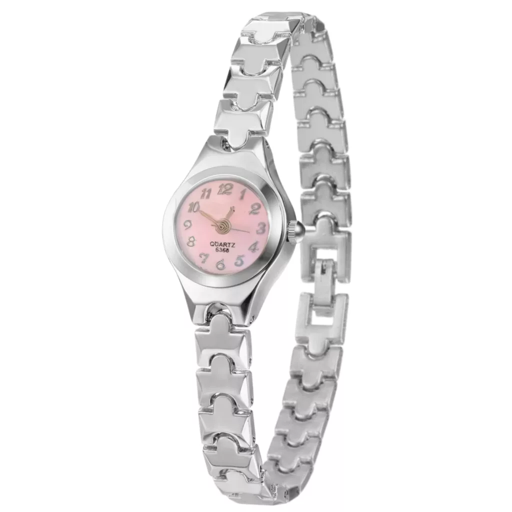 ساعت مچی عقربه‌ای کوارتز زنانه مدل مینیمال لوکس بند دستبندی کد ۴