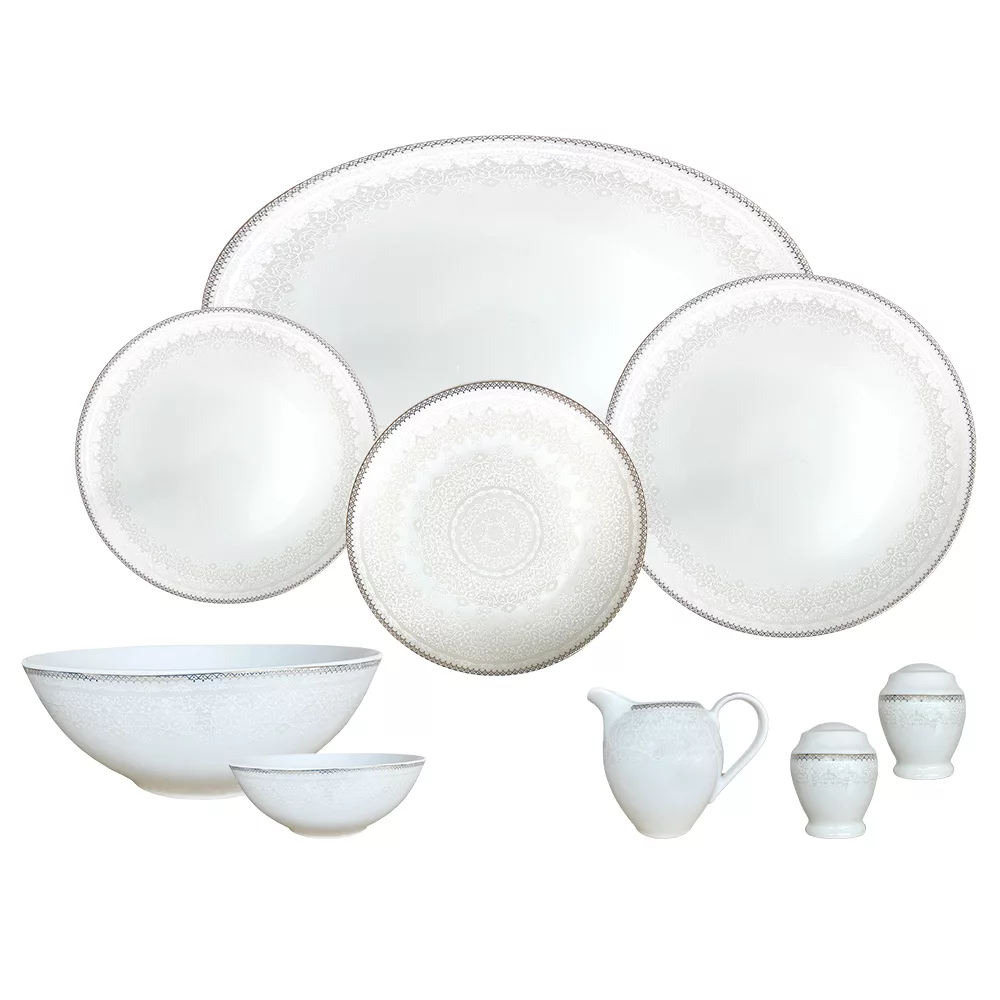 سرویس غذاخوری 32 پارچه 6 نفره شرکت صنایع چینی تقدیس مدل صدفی کلاسیک