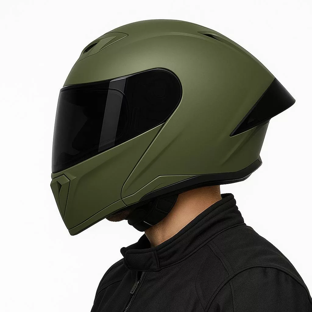 کلاه کاسکت فک‌مترحک استیل برد مدل SB20 G به همراه طلق دودی اضافه