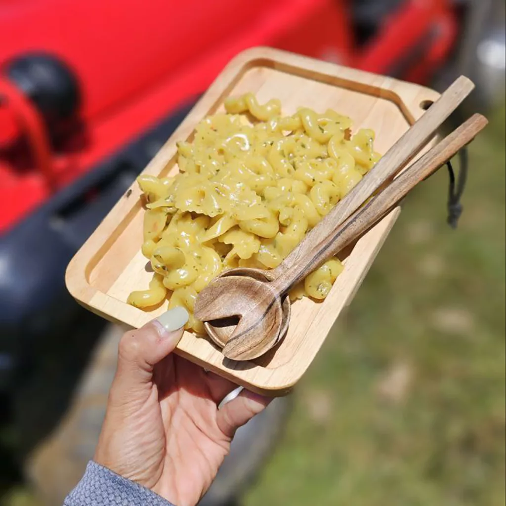 بشقاب سفری لیمو کمپ مدل چوبی بسته دو عددی