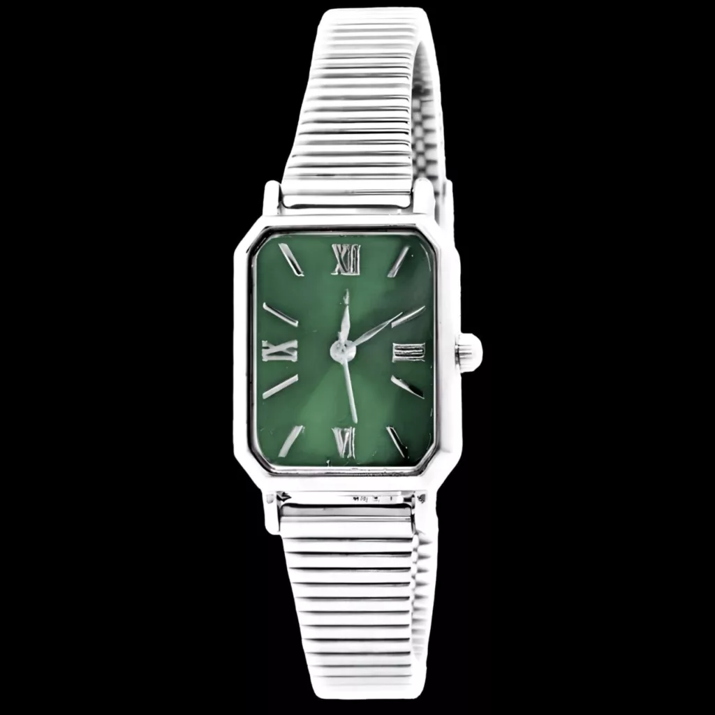 ساعت مچی عقربه‌ای کوارتز زنانه مدل کلاسیک بند ریلی طرح یونانی کد 100