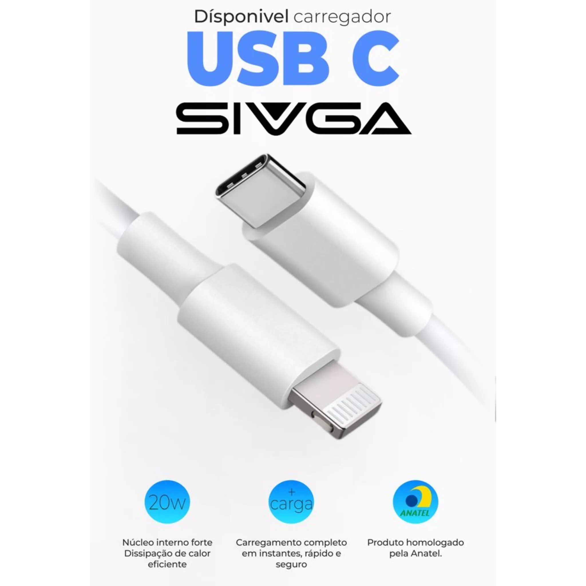 کابل تبدیل USB-C به لایتنینگ سیوگا مدل PowerLine طول 1 متر