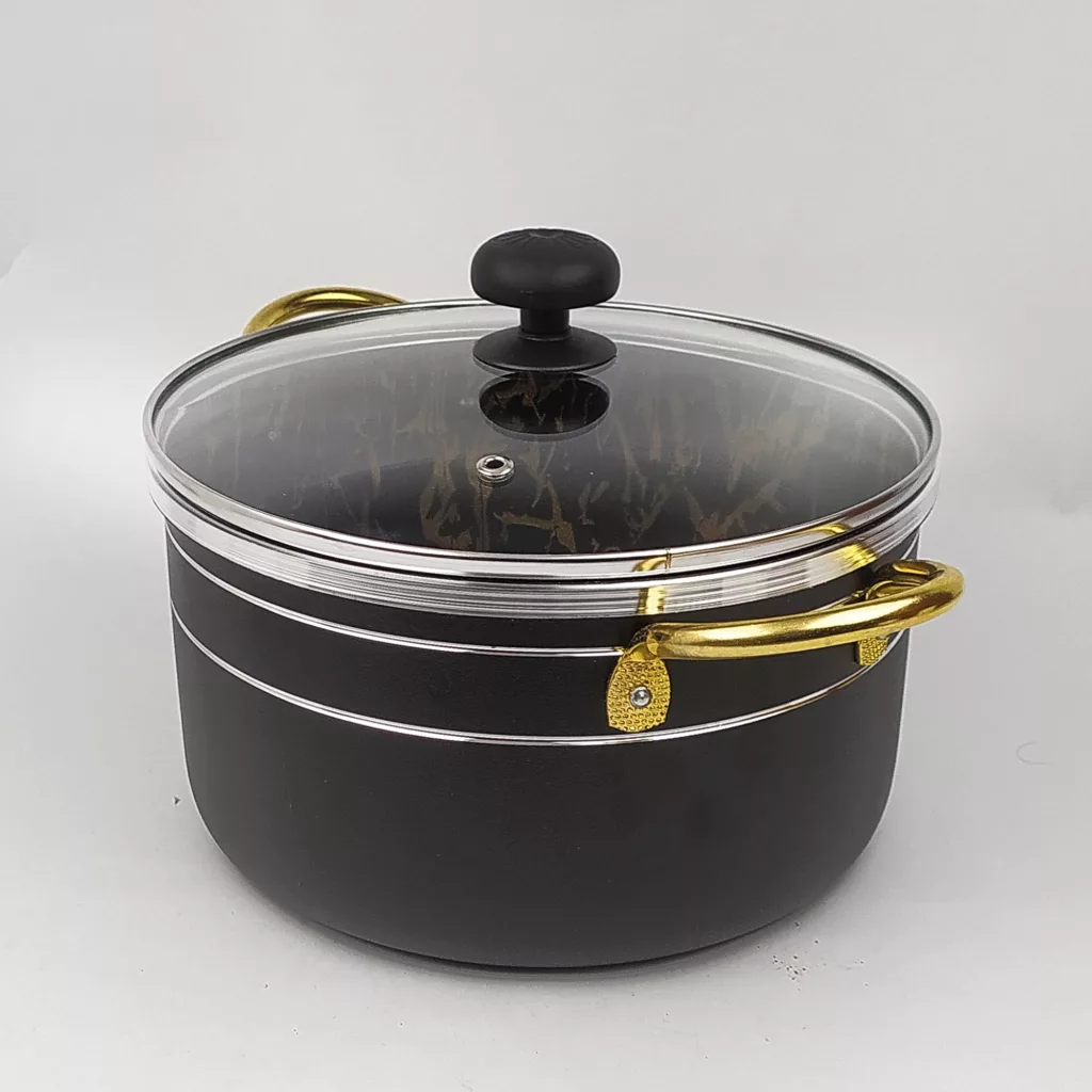 سرویس قابلمه و تابه گرانیت ۸ پارچه ظرف سازان اسدیان مدل گلدماربل