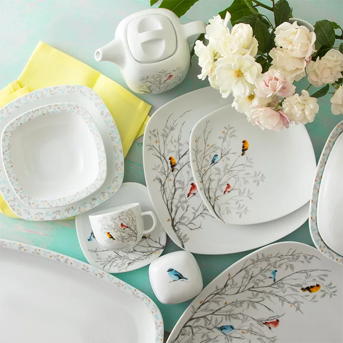 سرویس غذاخوری 27 پارچه چینی زرین ایران مدل کواترو رسپینا درجه عالی