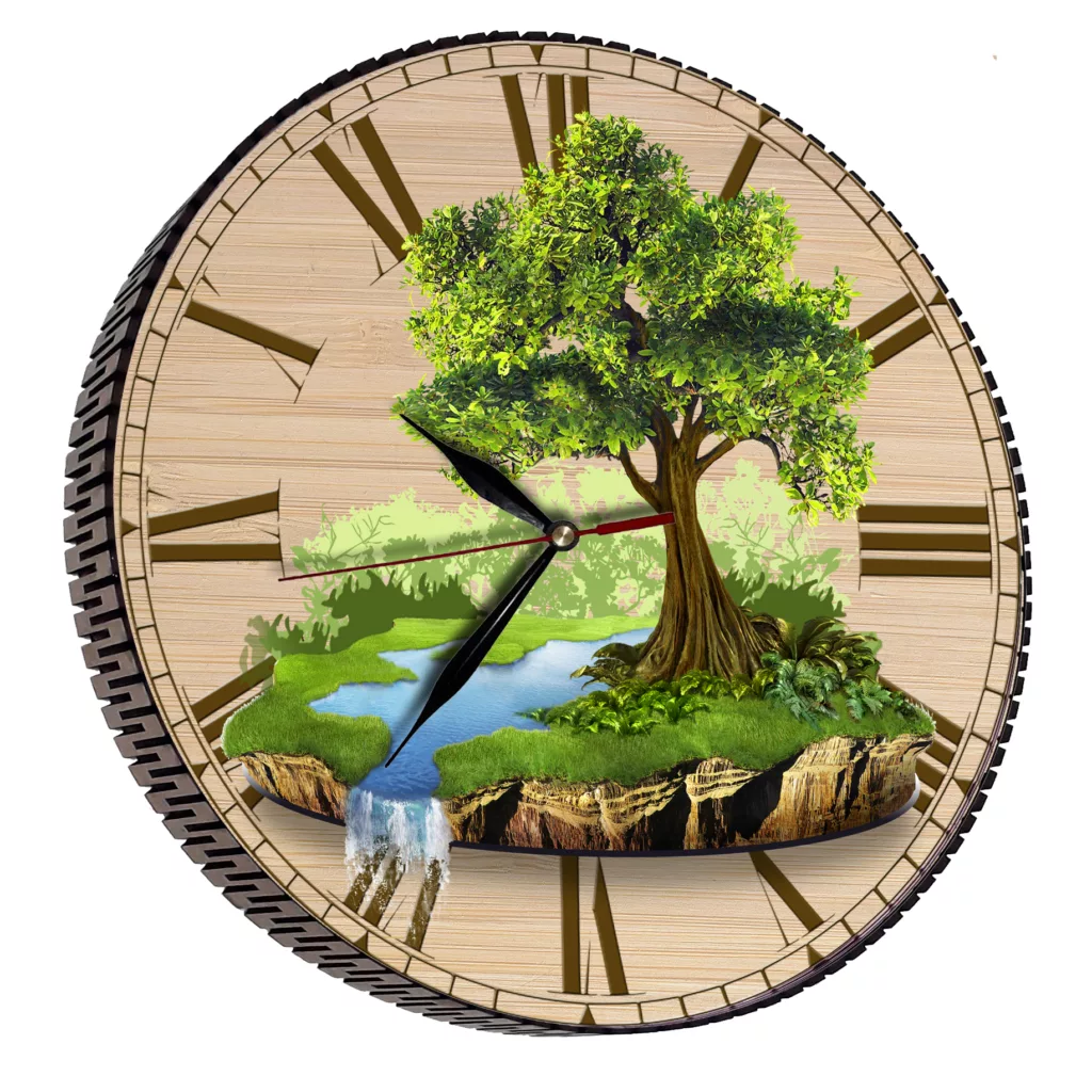 ساعت دیواری مدل درخت و آبشار