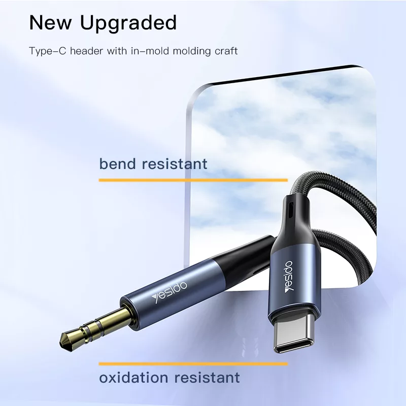 کابل تبدیل USB-C به AUX یسیدو مدل YAU-36 طول 1 متر