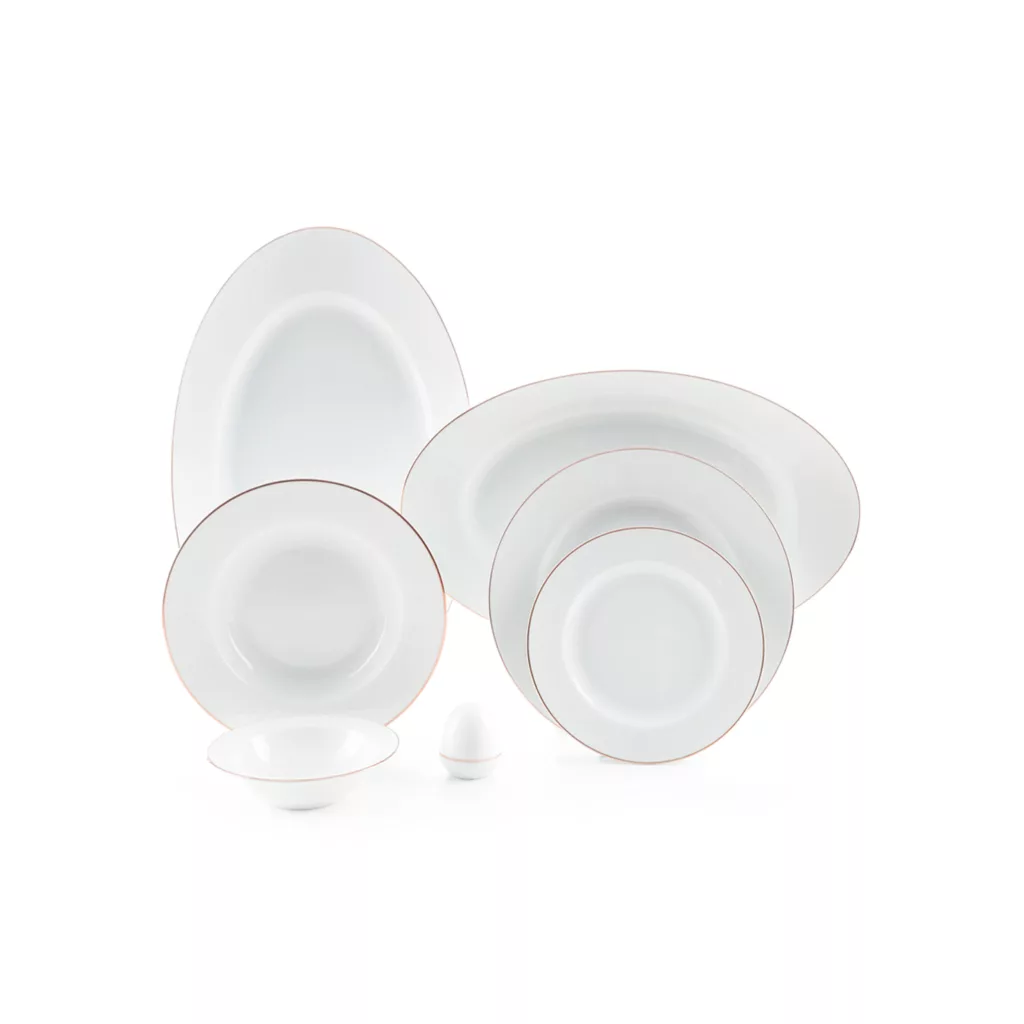 سرویس غذاخوری 28 پارچه چینی زرین ایران مدل ایتالیا اف رزگلد درجه 3