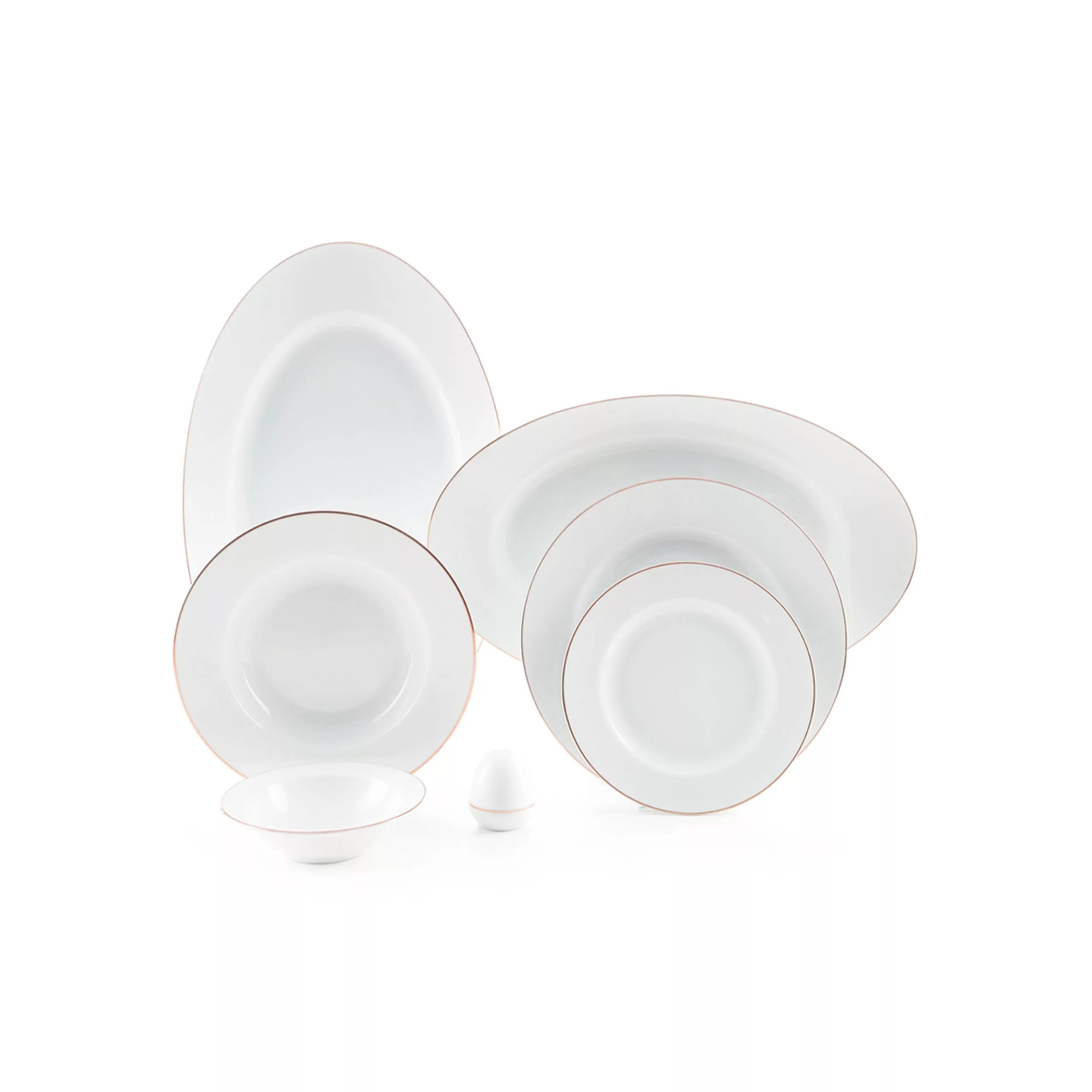 سرویس غذاخوری 28 پارچه چینی زرین ایران مدل ایتالیا اف رزگلد درجه 3