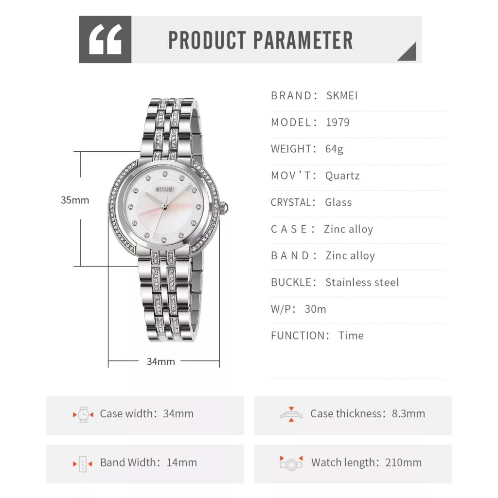 ساعت مچی عقربه‌ای کوارتز زنانه اسکمی مدل 1979 SI