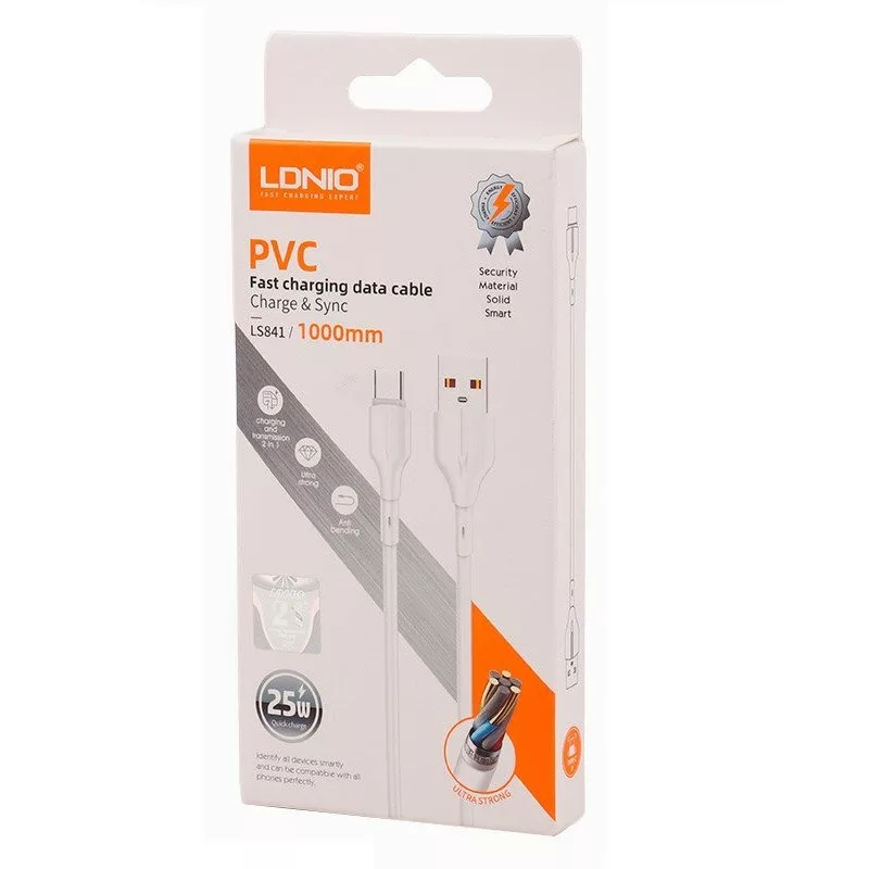 کابل تبدیل USB به USB-C الدینیو مدل LS841 طول 1 متر