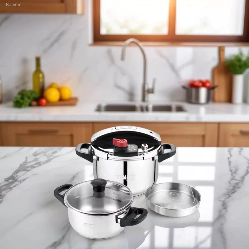 زودپز دوقلو بیسمارک مدل BM220 گنجایش 4 و7 لیتر