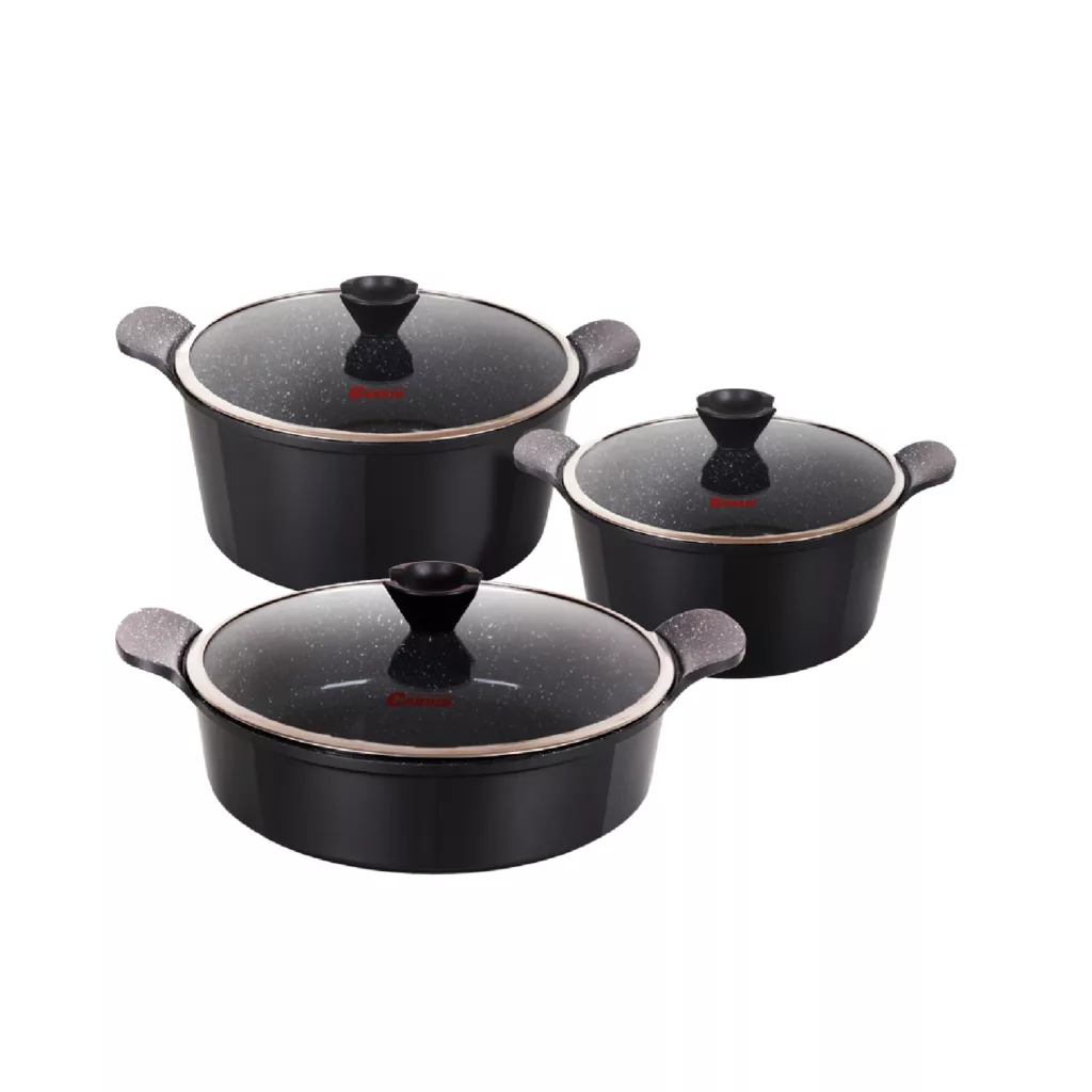 سرویس قابلمه و تابه گرانیت 6 پارچه کاندید مدل اسکار