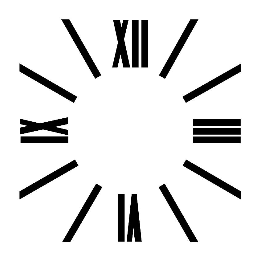 اعداد ساعت دیواری مدل رومی 60cm کد C72-4 مجموعه 18 عددی