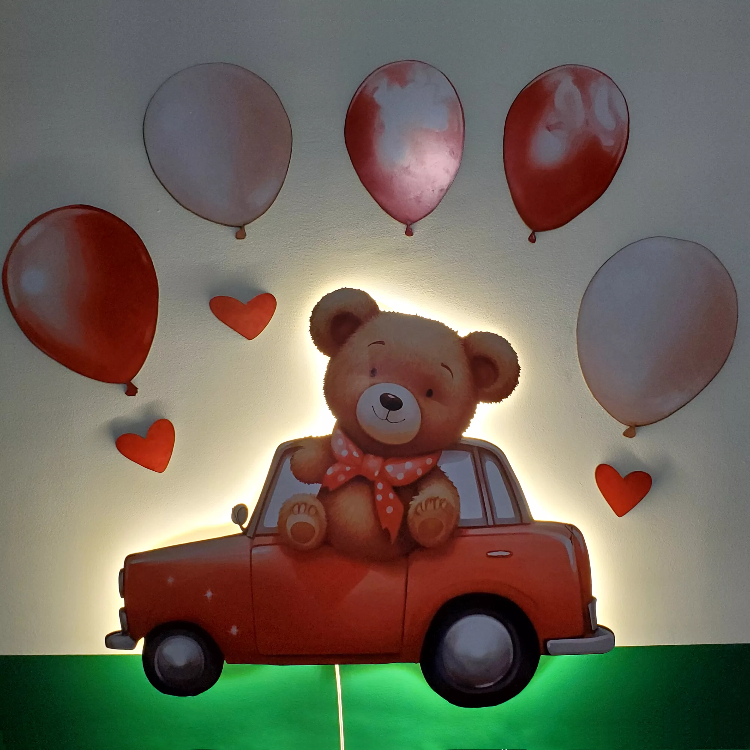 چراغ خواب اتاق کودک مدل تدی ماشین سوار