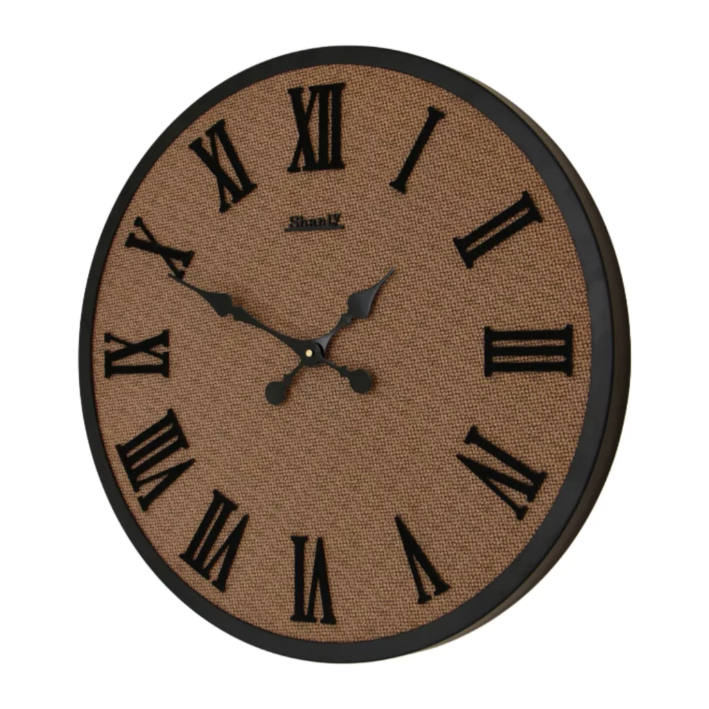 ساعت دیواری کوارتز سانلی طرح فلزی چرمی کد ۱۴