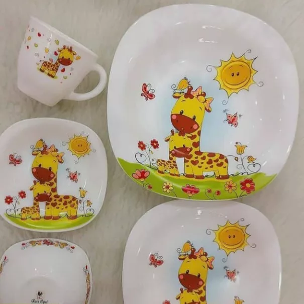 سرویس غذاخوری 5 پارچه طرح زرافه کد60