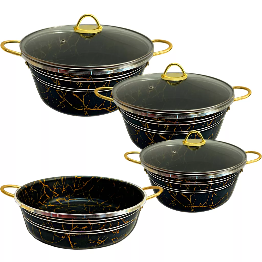 سرویس قابلمه و تابه  گرانیتی 7 پارچه دایان مدل ماربل