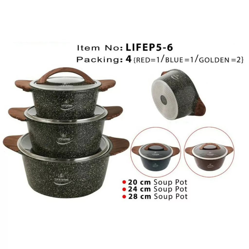 سرویس قابلمه 6 پارچه لایف اسمایل مدل LIFE P5