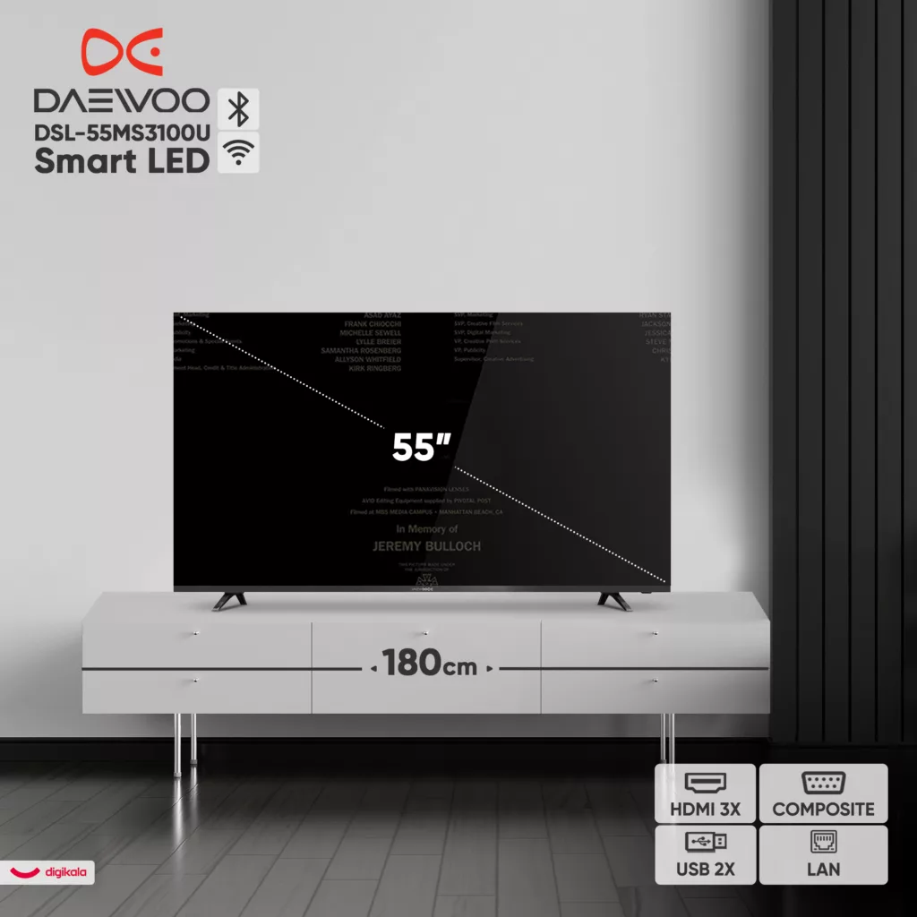 تلویزیون 55 اینچ ال ای دی هوشمند دوو مدل DSL-55MS3100U
