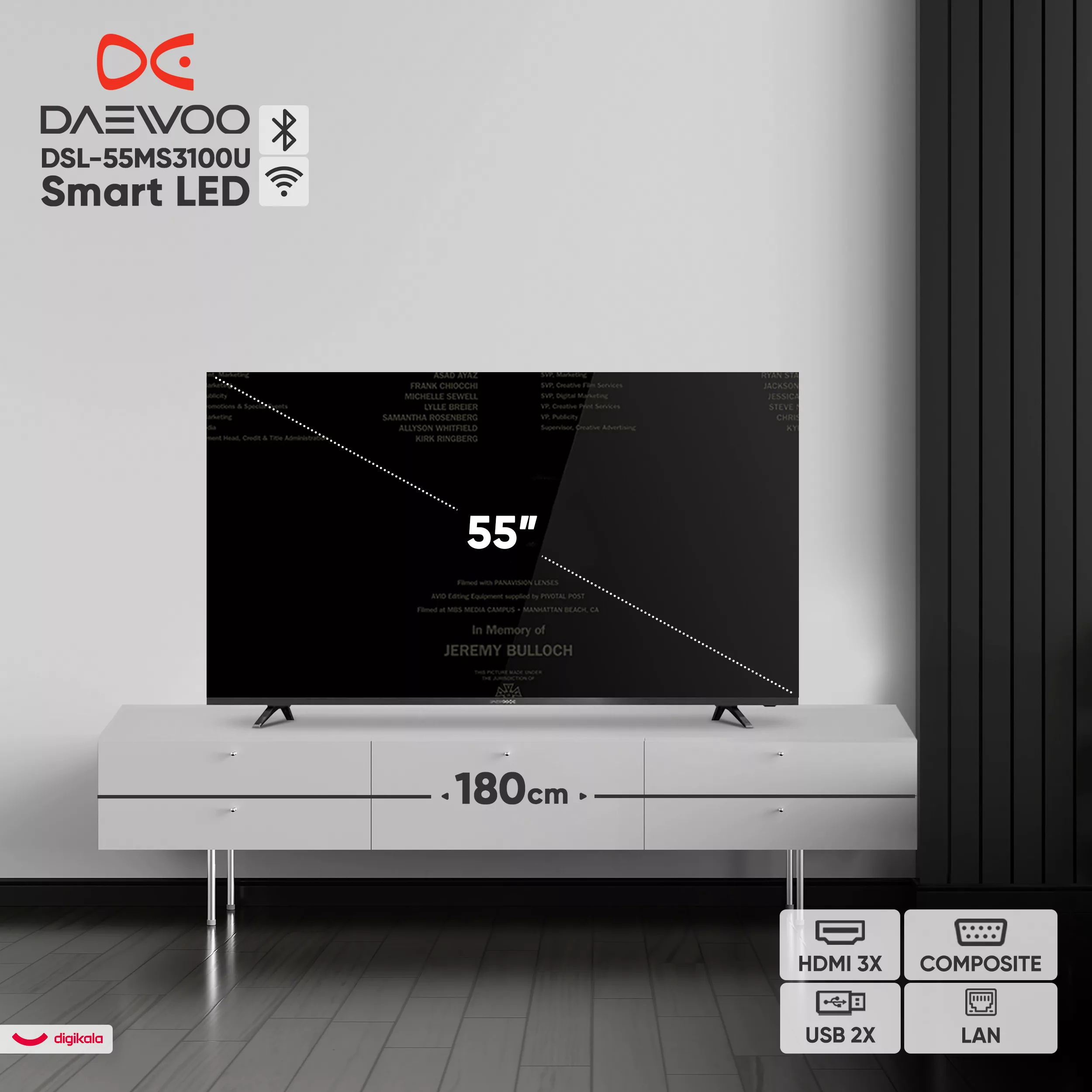 تلویزیون 55 اینچ ال ای دی هوشمند دوو مدل DSL-55MS3100U