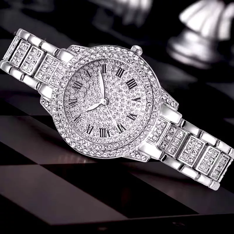 ساعت مچی عقربه ای زنانه مدل فول نگین یونانی کد N1