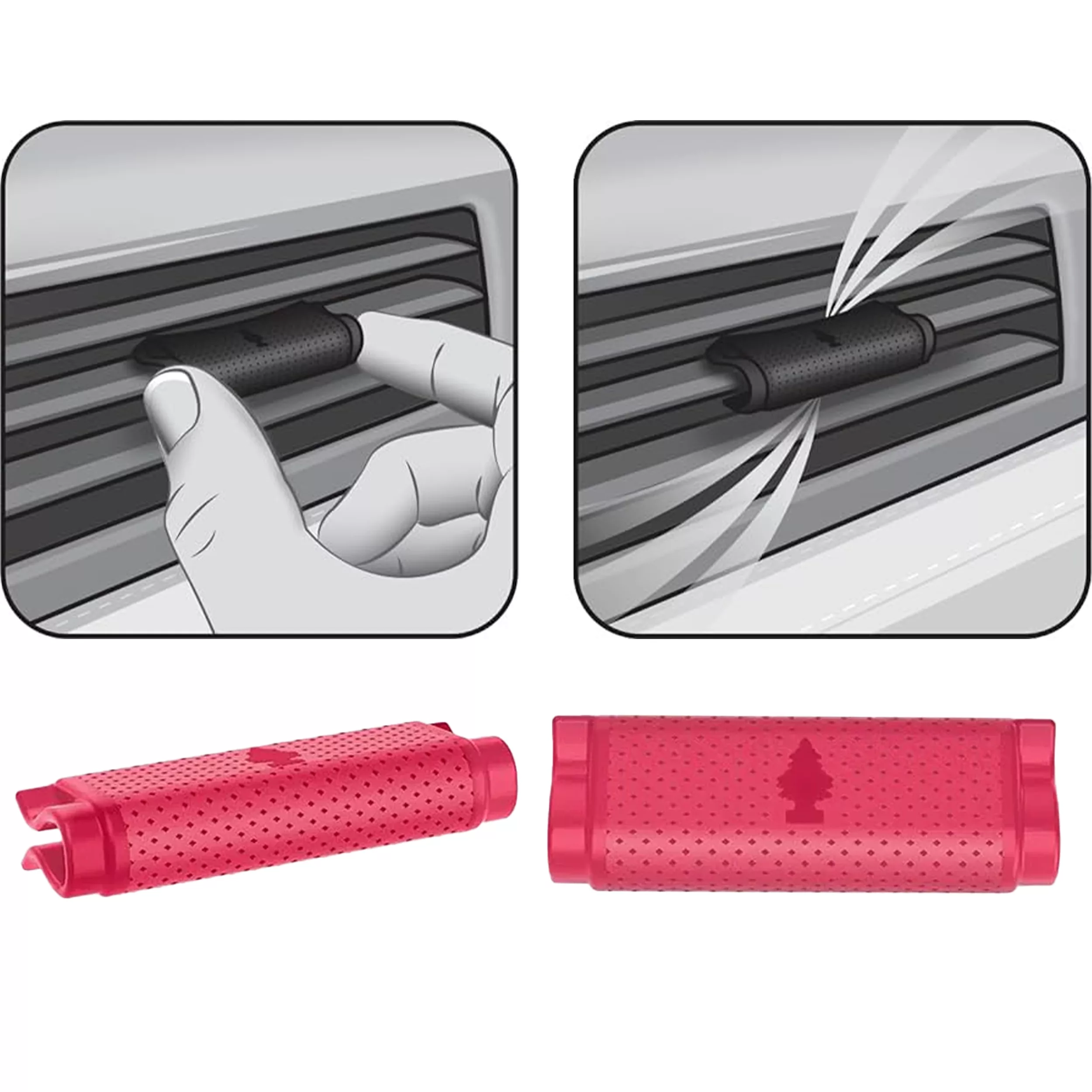 خوشبوکننده خودرو لیتل تریس مدل VENT WARP رایحه Watermelon بسته 4 عددی