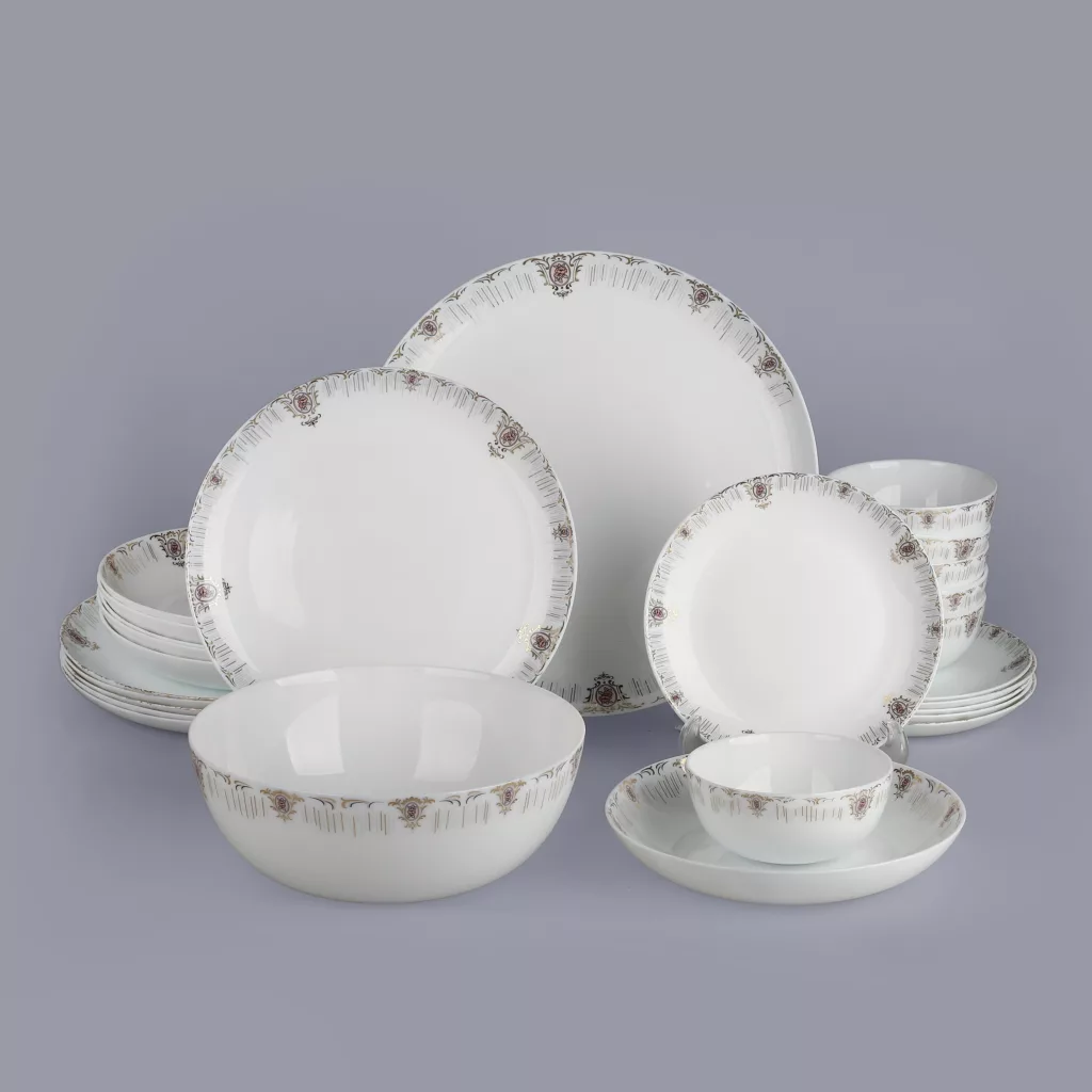 سرویس غذاخوری 26 پارچه 6 نفره گلدن اوپال مدل دیوالی طرح آلیش