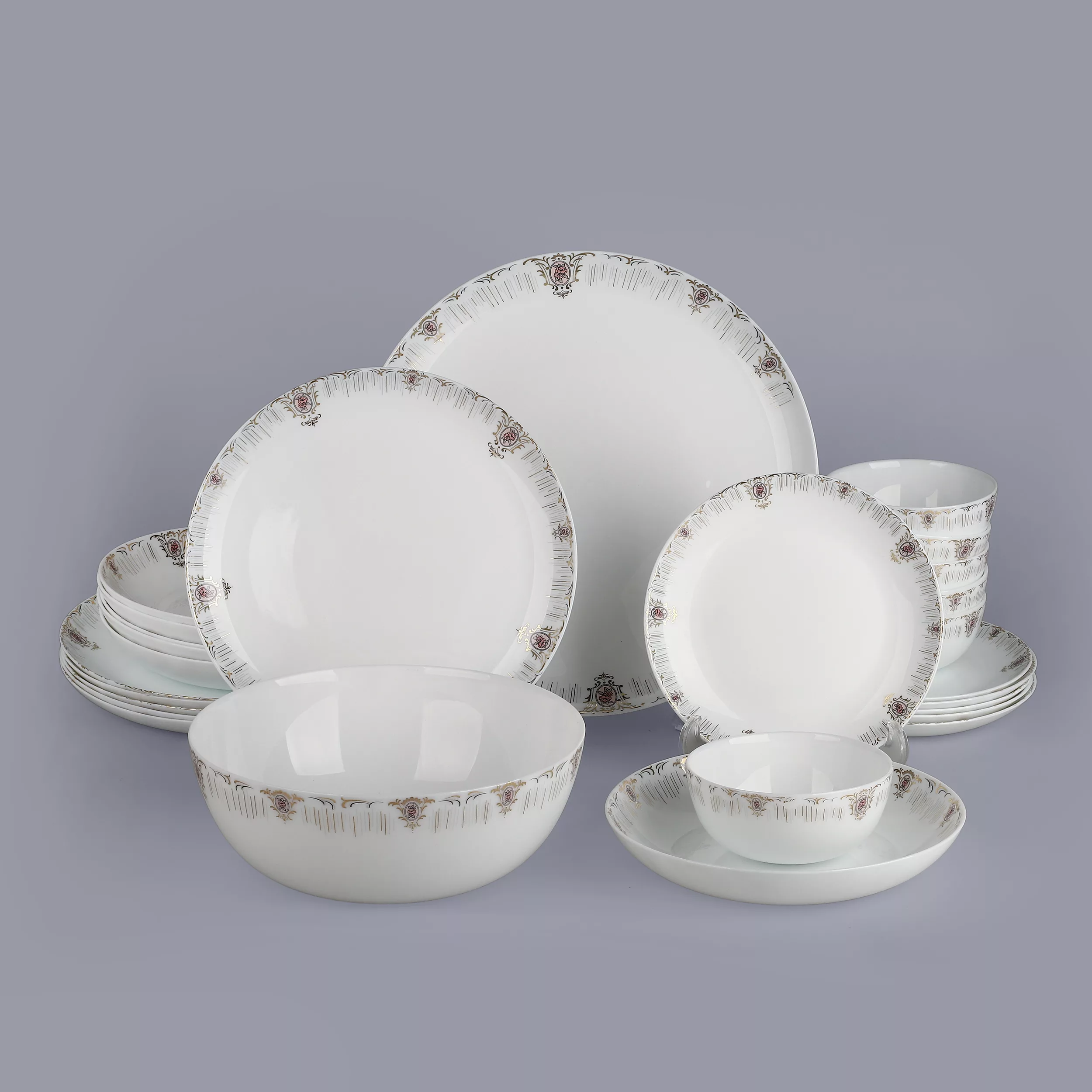 سرویس غذاخوری 26 پارچه 6 نفره گلدن اوپال مدل دیوالی طرح آلیش